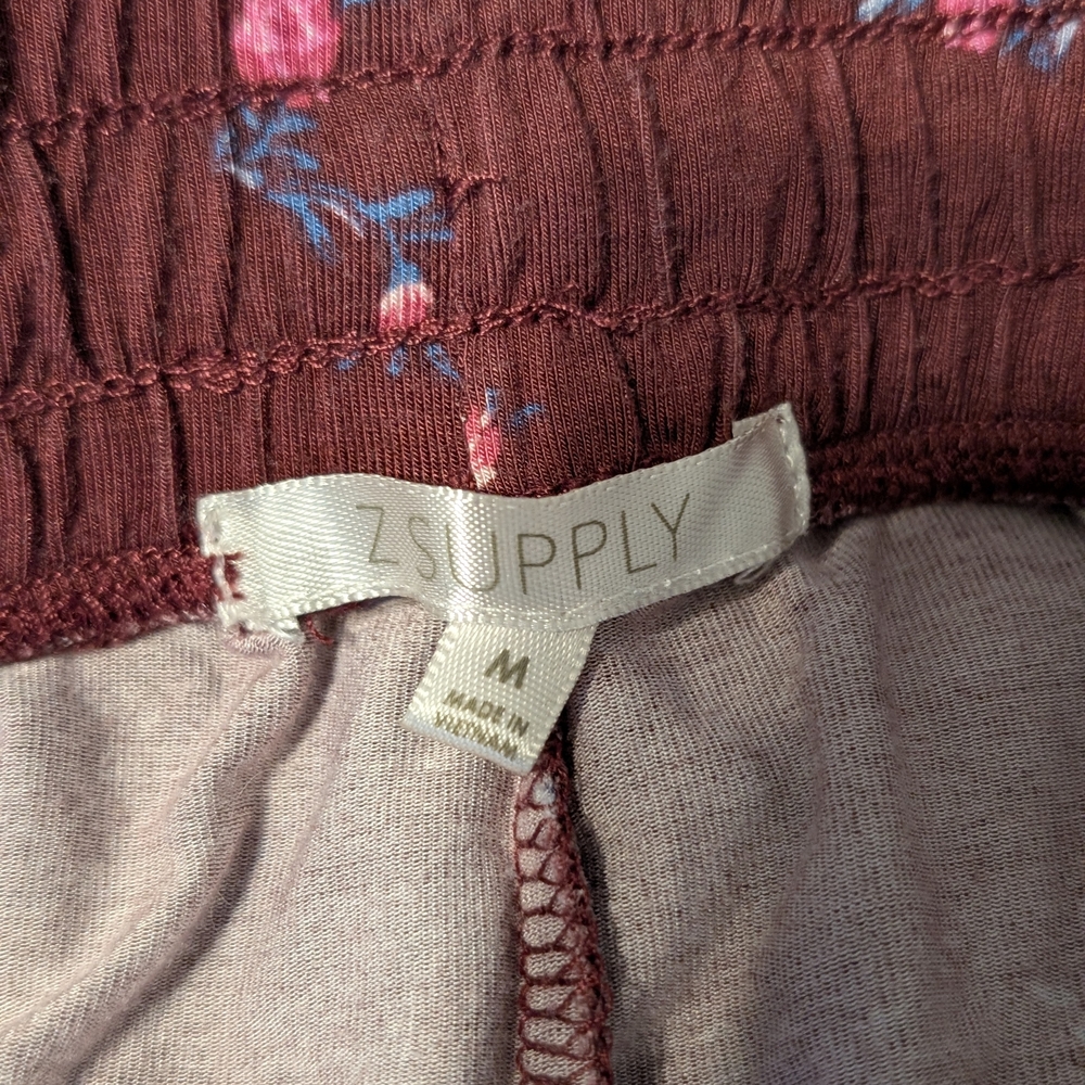 Floral Pajama Set in Burgundy - Picture 5 of 5